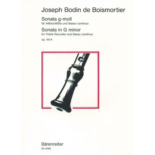 BOISMORTIER J.B. - SONATE G MINOR OP. 44-4 - RECORDER, BASSO CONTINUO