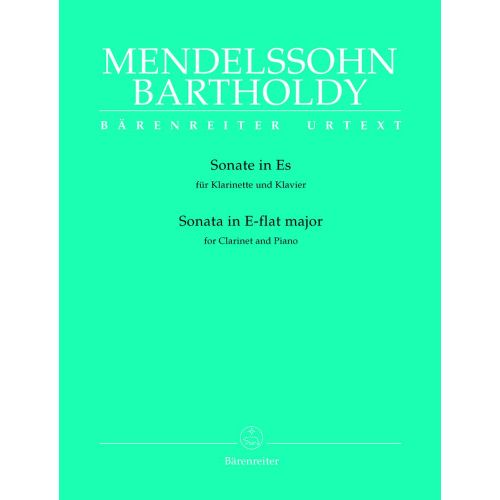 BARENREITER MENDELSSOHN BARTHOLDY F. - SONATE EN MIB MAJEUR - CLARINETTE, PIANO