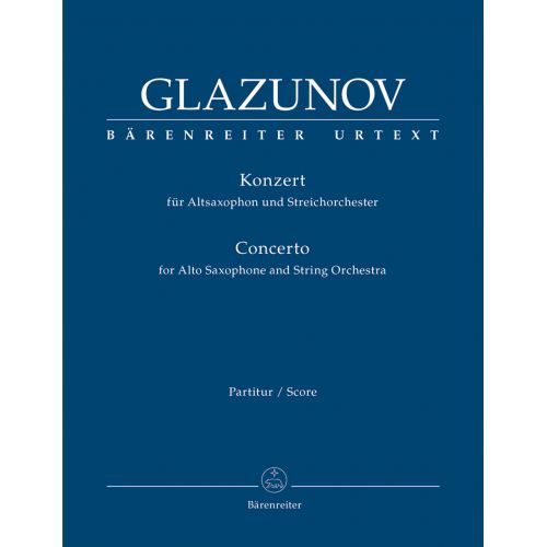 BARENREITER GLAZUNOV A. - CONCERTO FOR ALTO SAXOPHONE OP.109 - SCORE