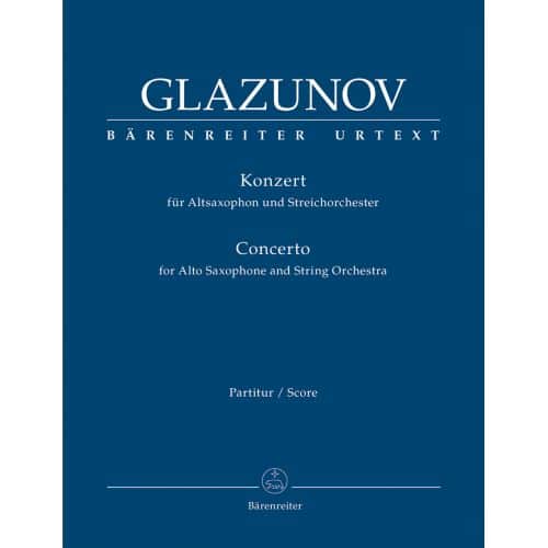 GLAZUNOV A. - CONCERTO FOR ALTO SAXOPHONE OP.109 - SCORE