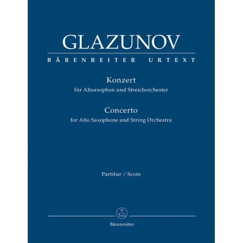 BARENREITER GLAZUNOV A. - CONCERTO FOR ALTO SAXOPHONE OP.109 - SCORE