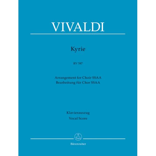 VIVALDI A. - KYRIE RV 587 - VOCAL SCORE 
