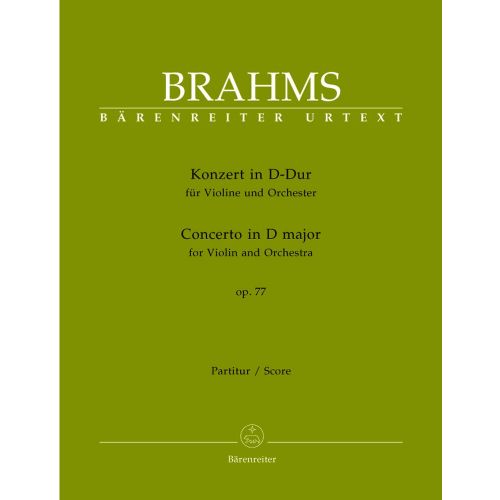 BRAHMS JOHANNES - CONCERTO POUR VIOLON RE MAJEUR OP. 77 - VIOLON ET ORCHESTRE