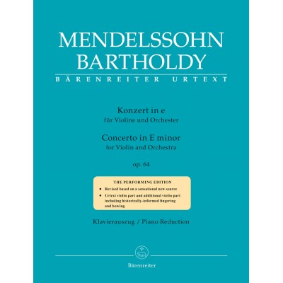 MENDELSSOHN F. - CONCERTO IN E MINOR OP.64 (1845) - VIOLON & PIANO