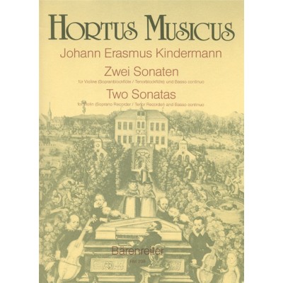 BARENREITER KINDERMANN JOHANN ERASMUS - 2 SONATES - VIOLON & BASSE CONTINUE