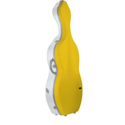 BAM Étui Violoncelle 4/4 Hightech Bonbon + Roues - Jaune/Blanc