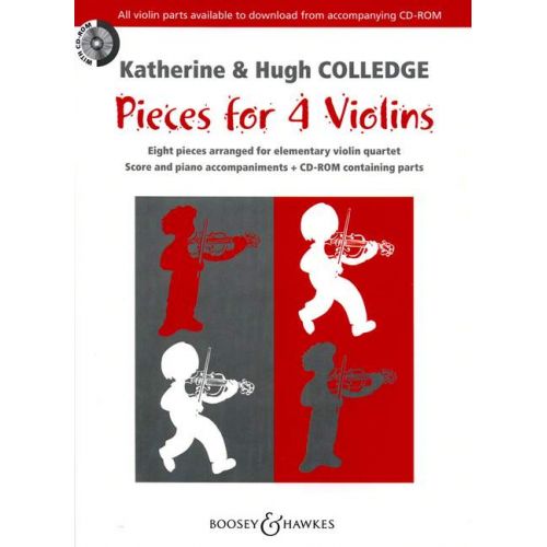 COLLEDGE HUGH / COLLEDGE KATHERINE - PIECES FOR 4 VIOLINS + CD - 4 VIOLINS