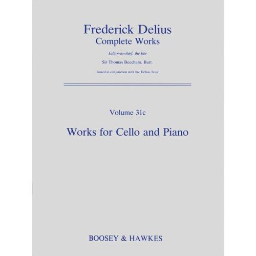 BOOSEY & HAWKES DELIUS FREDERICK - WORKS FOR CELLO AND PIANO