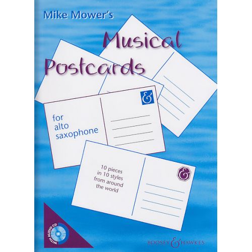 BOOSEY & HAWKES MOWER MIKE - MUSICAL POSTCARD - SAXOPHONE ALTO + CD