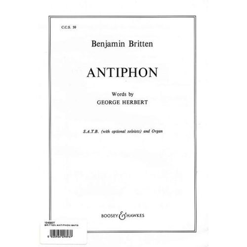BOOSEY & HAWKES BRITTEN B. - ANTIPHON OP. 56B - CHOIR SATB AND ORGAN