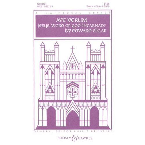 BOOSEY & HAWKES ELGAR EDWARD - AVE VERUM OP. 2/1 - SOPRANO, MIXED CHOIR AND ORGAN