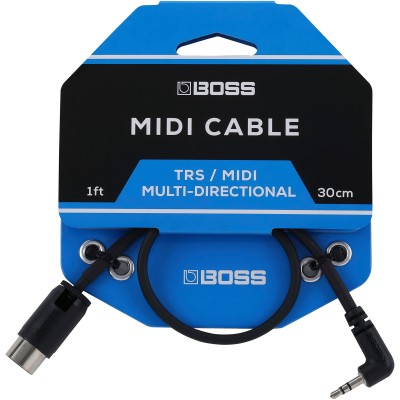 BOSS INTERCONNECT CABLE TRS/MIDI 1FT / 30CM