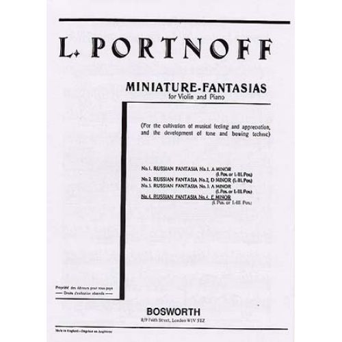 PORTNOFF - FANTAISIE RUSSE N°4 - VIOLON,PIANO
