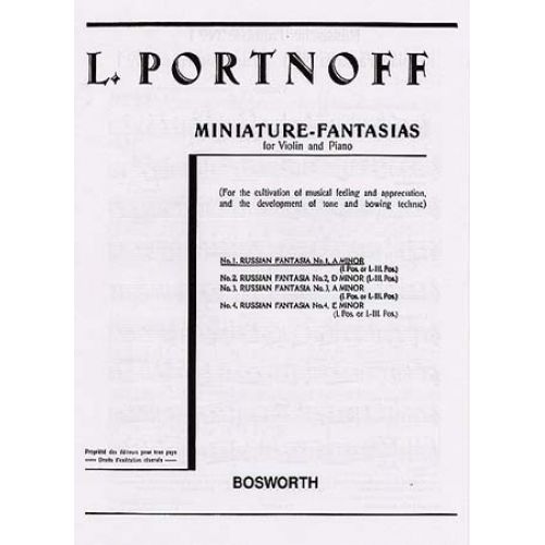 PORTNOFF - RUSSIAN FANTASIA N°1 A MINOR - VIOLIN,PIANO