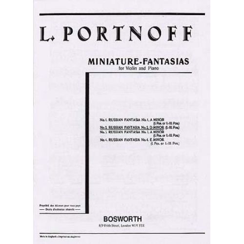 PORTNOFF - FANTAISIE RUSSE N°2, RE MINEUR - VIOLON / PIANO