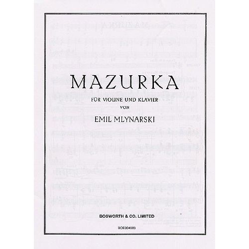 EMIL MLYNARSKI MAZURKA FOR VIOLIN AND PIANO - VIOLIN