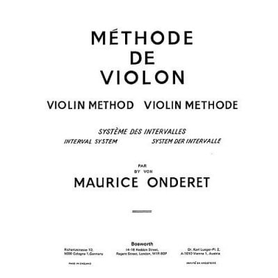 ONDERET M. - VIOLIN METHOD BOOK 1 