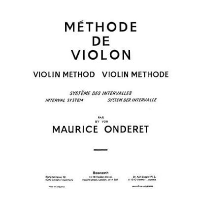 ONDERET M. - VIOLIN METHOD BOOK 1