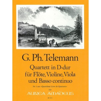  Telemann - Quartet In D-dur Tw 43:d4 - Score & Parts 