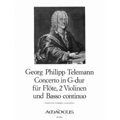 AMADEUS TELEMANN - CONCERTO G MAJOR TWV Anh. 51:G1 - SCORE AND PARTS