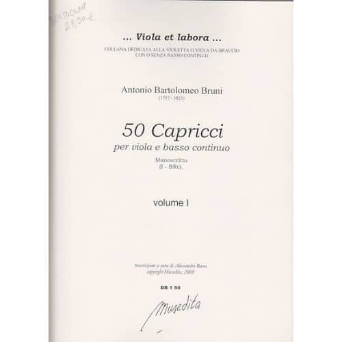  Bruni Antonio Bartolomeo - 50 Capricci - Viola Da Braccio