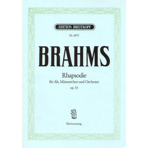  Brahms J. - Rapsodie Pour Alto Op. 53 - Chant, Choeur, Piano