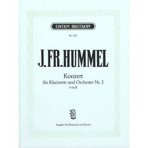 EDITION BREITKOPF HUMMEL J.F. - KLARINETTENKONZERT NR.2 F-MOLL