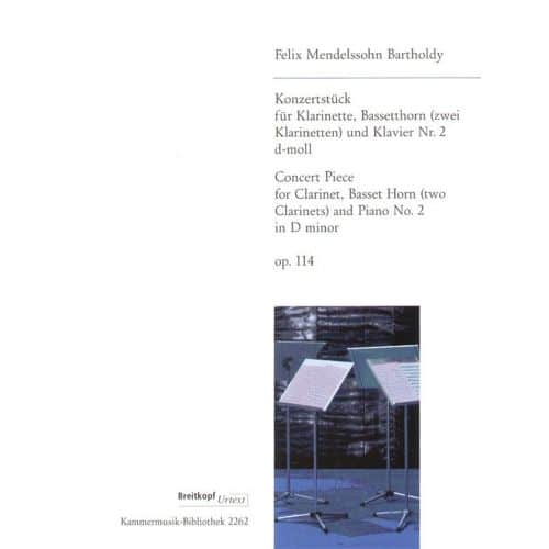  Mendelssohn Bartholdy F. - Piece De Concert Op. 114 En Re Mineur 2 Cls. & Piano