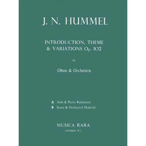 HUMMEL J.N. - INTRODUKTION,THEMA U.VARIATION - HAUTBOIS, PIANO