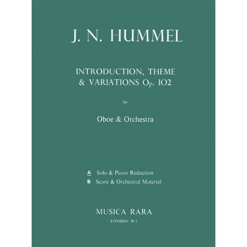 EDITION BREITKOPF Hummel J.N. - Introduktion,Thema U.Variation - Hautbois, Piano