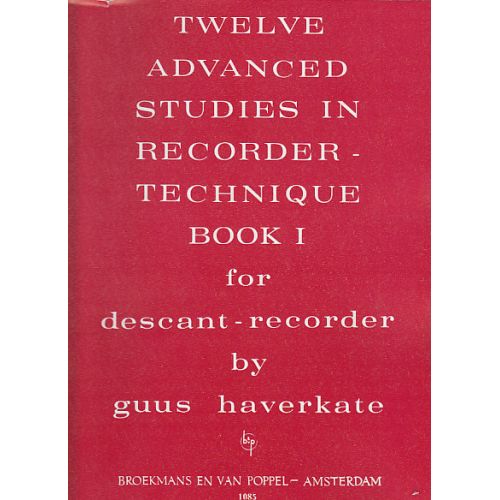 HAVERKATE - 12 ADVANCED STUDIES VOL.1 - FLUTE A BEC