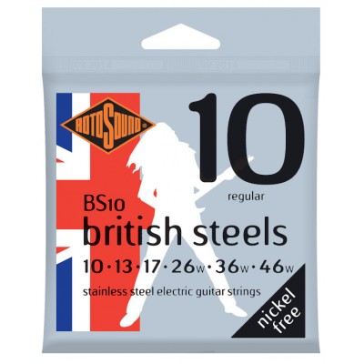 ROTOSOUND BRITISH STEELS STAINLESS STEEL REGULAR 10 13 17 26 36 46