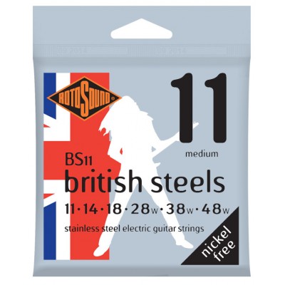 ROTOSOUND BRITISH STEELS STAINLESS STEEL MEDIUM 11 14 18 28 38 48