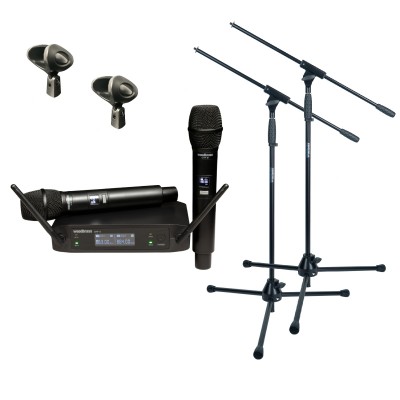 WOODBRASS UHF-Mikrofon-Paket + Ständer x 2