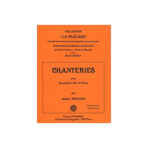 DESLOGES JACQUES - CHANTERIES - SAXOPHONE ET PIANO