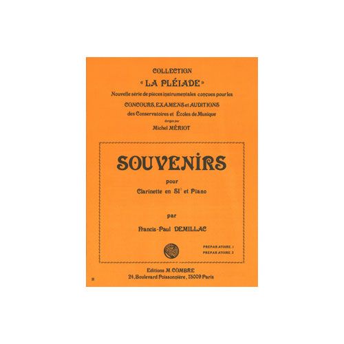 COMBRE DEMILLAC FRANCIS-PAUL - SOUVENIRS - CLARINETTE ET PIANO