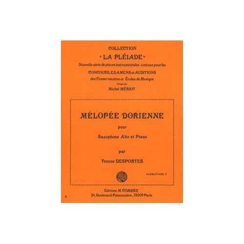 DESPORTES YVONNE - MELOPEE DORIENNE - SAXOPHONE ET PIANO