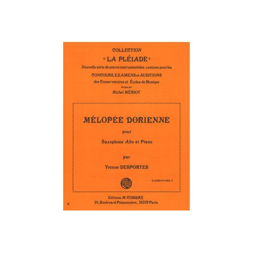 COMBRE DESPORTES YVONNE - MELOPEE DORIENNE - SAXOPHONE ET PIANO