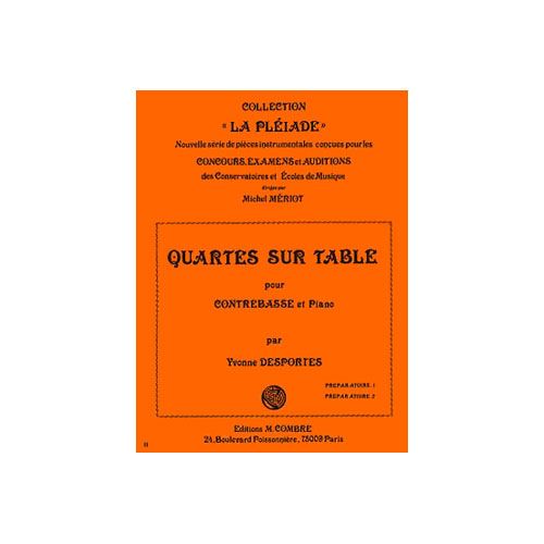 COMBRE DESPORTES YVONNE - QUARTES SUR TABLE - CONTREBASSE ET PIANO
