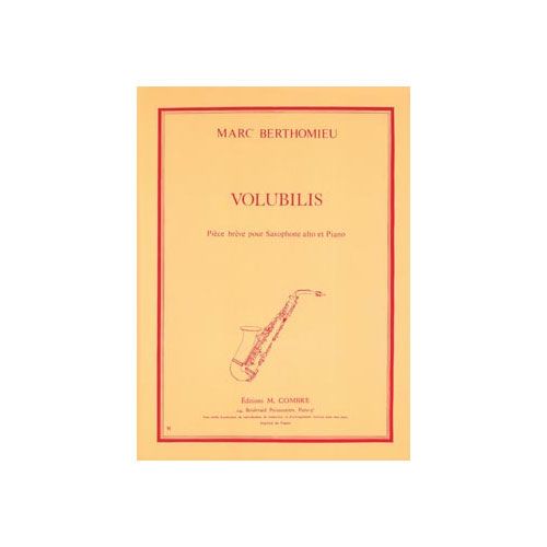 BERTHOMIEU MARC - VOLUBILIS - SAXOPHONE ET PIANO