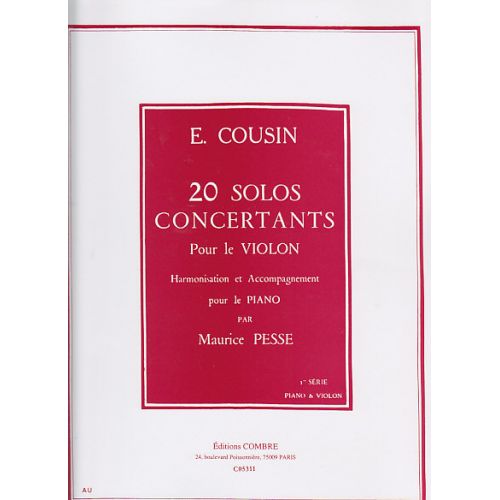 COUSIN - 20 SOLOS CONCERT. 1-10 - VIOLON ET PIANO