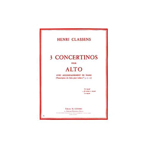 COMBRE CLASSENS HENRI - CONCERTINO EN RE MINEUR, RE MAJEUR - ALTO, PIANO