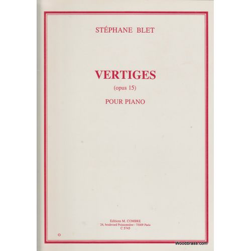 BLET STEPHANE - VERTIGES OP.15 - PIANO