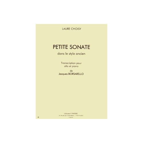 COMBRE CHOISY LAURE - PETITE SONATE DANS LE STYLE ANCIEN - ALTO ET PIANO