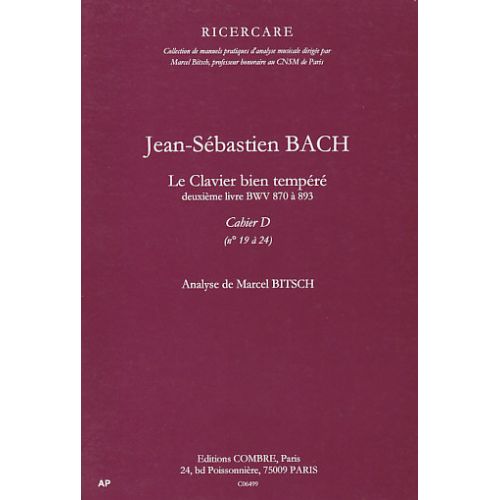 COMBRE Bach - Clavier Bien Tempéré-livre 2-D - Analyse
