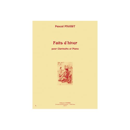 PROUST PASCAL - FAITS D'HIVER - CLARINETTE ET PIANO