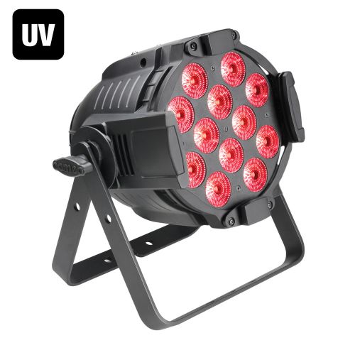 STUDIO PAR 64 CAN RGBWA + UV 12 W - 12 W RGBWA + UV LED PAR PROIETTORE, SCATOLA NERA