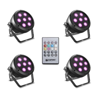 CAMEO ROOT PAR 4 SET 1 - SET COMPOSED OF 4 X CLROOTPAR4 WITH INFRARED REMOTE CONTROL