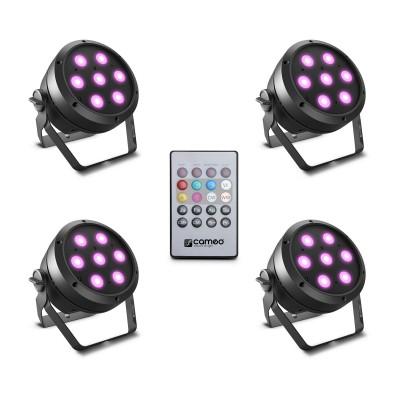 CAMEO Root Par 4 Set 1 - Set Compos De 4 X CLROOTPAR4 Avec Tlcommande Infrarouge