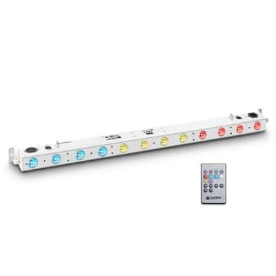 TRIBAR 200 IR WH - BARRA LED TRICOLOR (RGB), 12 X 3 W, CAJA BLANCA, CON MANDO A DISTANCIA INFRARROJO